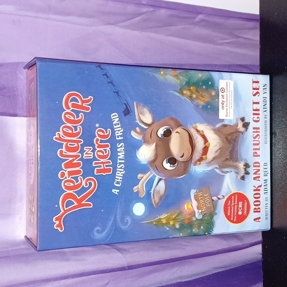 New Reindeer In Here A Christmas Friend Book and Plush Reindeer - Picture 2 of 7